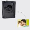 UnusualStandout #542 Personalized Photo Leather Short Wallet - Black