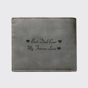 UnusualStandout #544 Personalized Photo Men's Tri-fold Wallet - Black