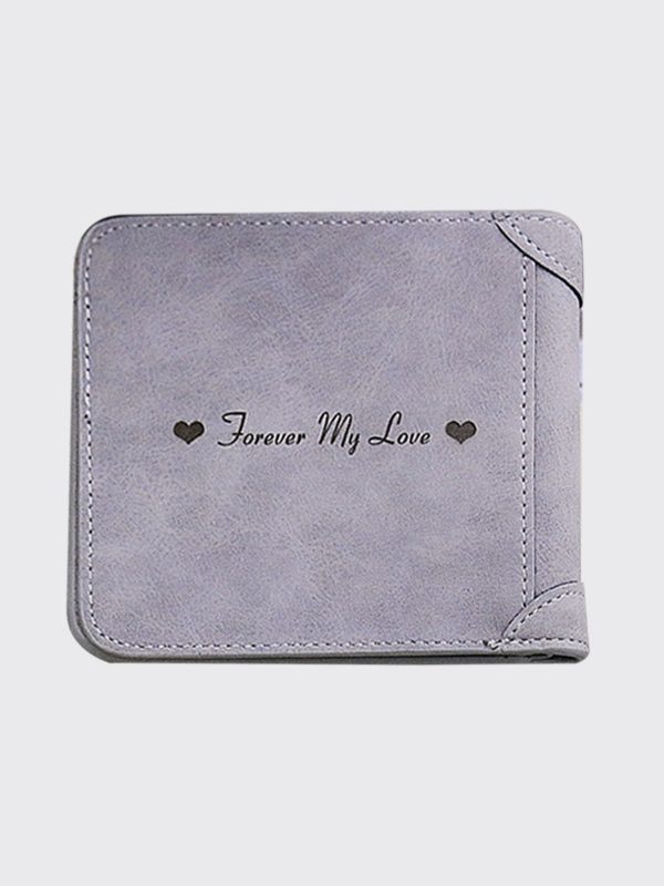 UnusualStandout #546 Personalized Photo Men's Short Wallet - Gray