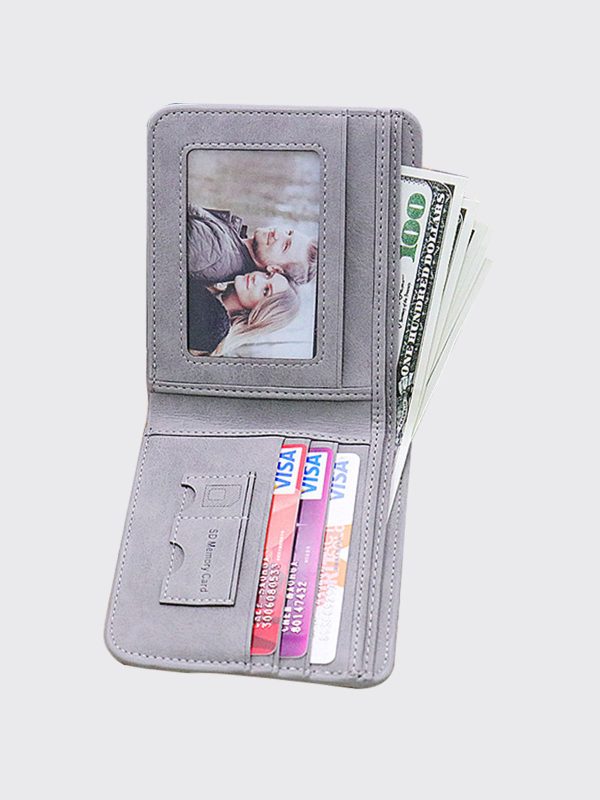 UnusualStandout #546 Personalized Photo Men's Short Wallet - Gray