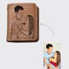 UnusualStandout #550 Personalized photo men's leather vertical wallet dark brown