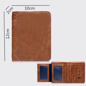 UnusualStandout #550 Personalized photo men's leather vertical wallet dark brown