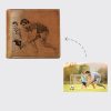 UnusualStandout #551 Personalized Photo Leather Men's Wallet - Brown