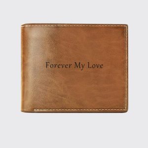 UnusualStandout #551 Personalized Photo Leather Men's Wallet - Brown