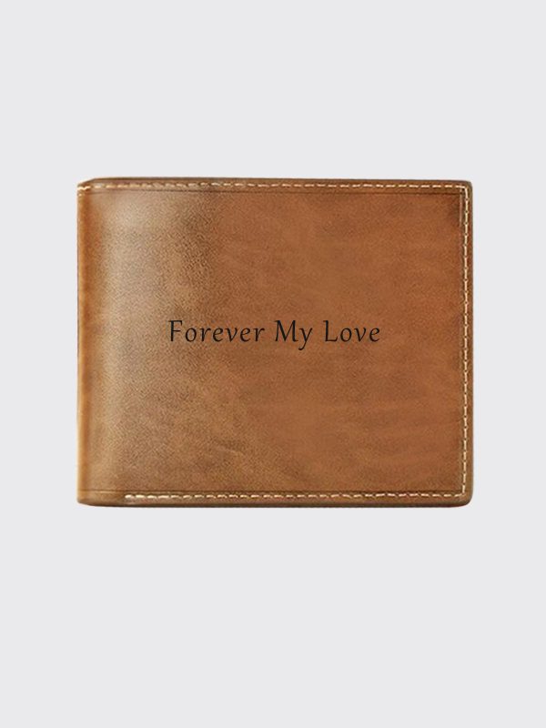 UnusualStandout #551 Personalized Photo Leather Men's Wallet - Brown