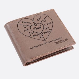 UnusualStandout #553 Personalized Name Heart Puzzle Wallet