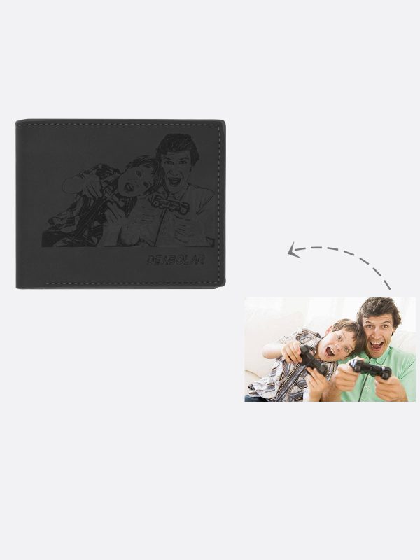 UnusualStandout #567 Personalized Photo Men's Flip Wallet Black