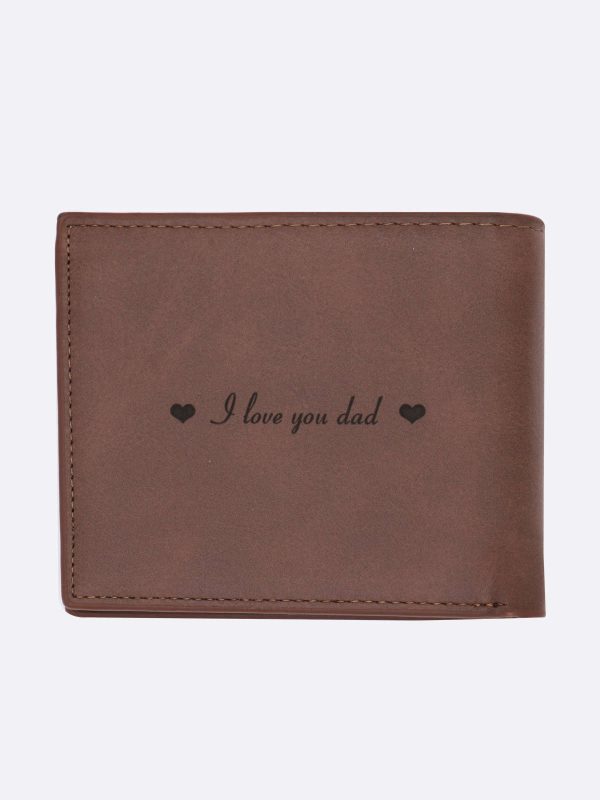 UnusualStandout #568 Personalized Photo Men's Flip Wallet Dark Brown