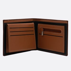 UnusualStandout #568 Personalized Photo Men's Flip Wallet Dark Brown