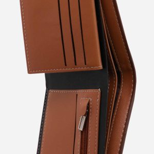 UnusualStandout #568 Personalized Photo Men's Flip Wallet Dark Brown