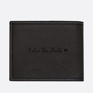 UnusualStandout #569 Personalized Photo Leather Men's Black Wallet