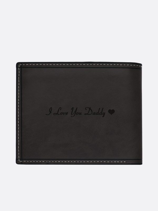 UnusualStandout #569 Personalized Photo Leather Men's Black Wallet