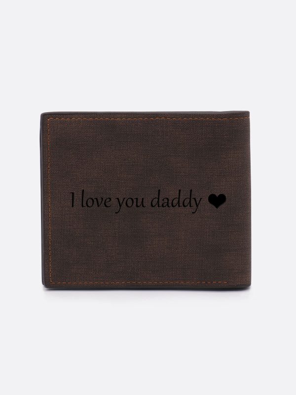 UnusualStandout #571 Personalized Name Men's Wallet Dark Brown