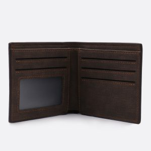 UnusualStandout #571 Personalized Name Men's Wallet Dark Brown