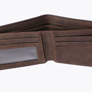 UnusualStandout #571 Personalized Name Men's Wallet Dark Brown