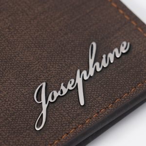 UnusualStandout #571 Personalized Name Men's Wallet Dark Brown