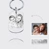 UnusualStandout #577 Personalized Photo Keychain Silver Square