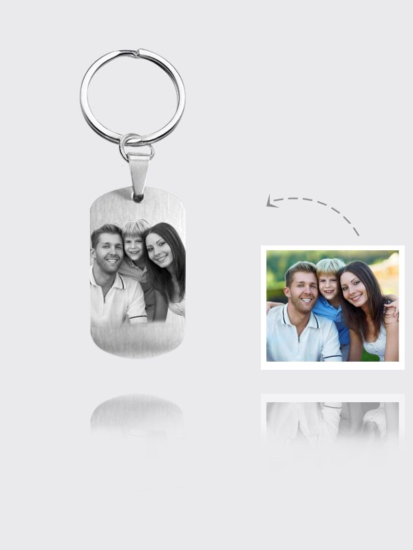 UnusualStandout #581 Personalized Photo Keychain Titanium Steel