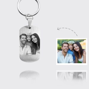 UnusualStandout #581 Personalized Photo Keychain Titanium Steel