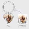 UnusualStandout #584 Personalized Photo Heart Keychain Sterling Silver