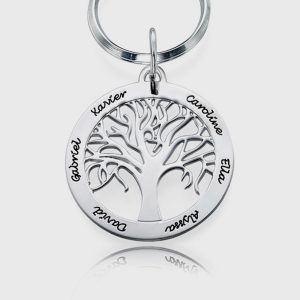 UnusualStandout #592 Personalized Family Tree Keychain