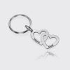 UnusualStandout #594 Personalized Double heart Keychain