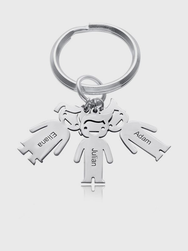 UnusualStandout #597 Personalized Keychain with Children