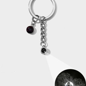 UnusualStandout #517 Personalized Birthstone Photo Projection Keychain