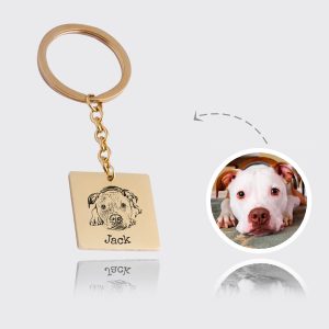 UnusualStandout #618 Personalized Memorial Pet Loss Key Chain Keepsake Gift