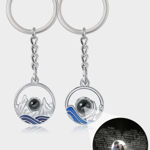 UnusualStandout #622 Personalized Couple Picture Projection Keychain,Couple Keychain Set