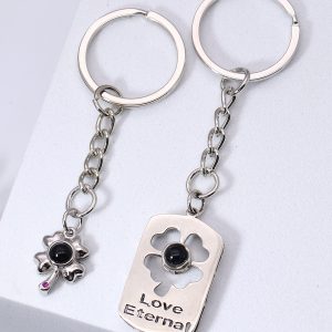 UnusualStandout #623 Personalized Couple Picture Projection Keychain,Couple Keychain Set