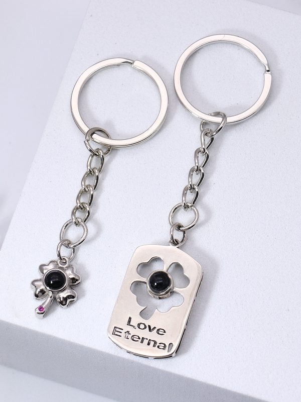 UnusualStandout #623 Personalized Couple Picture Projection Keychain,Couple Keychain Set