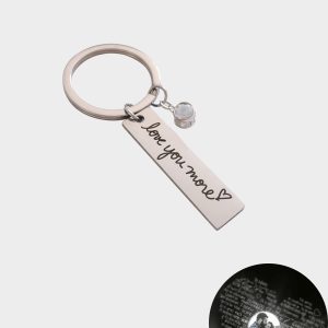 UnusualStandout #627 Personalized Couple Projection Photo Keychain