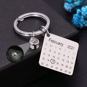 UnusualStandout #634 Personalized Photo Projection Calendar Keychain