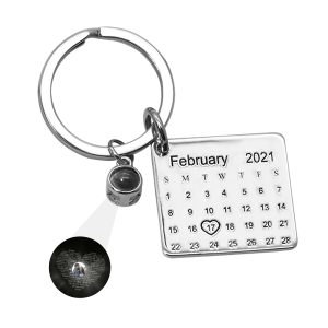 UnusualStandout #634 Personalized Photo Projection Calendar Keychain