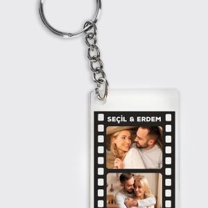 UnusualStandout #637 Personalized Filmstrip Photo Printed Keychain