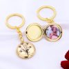 UnusualStandout #639 Personalized Combined Birth Flower Photo Locket Keychain