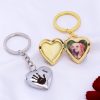 UnusualStandout #641 Personalized Handprint Photo Locket Keychain - Heart shaped