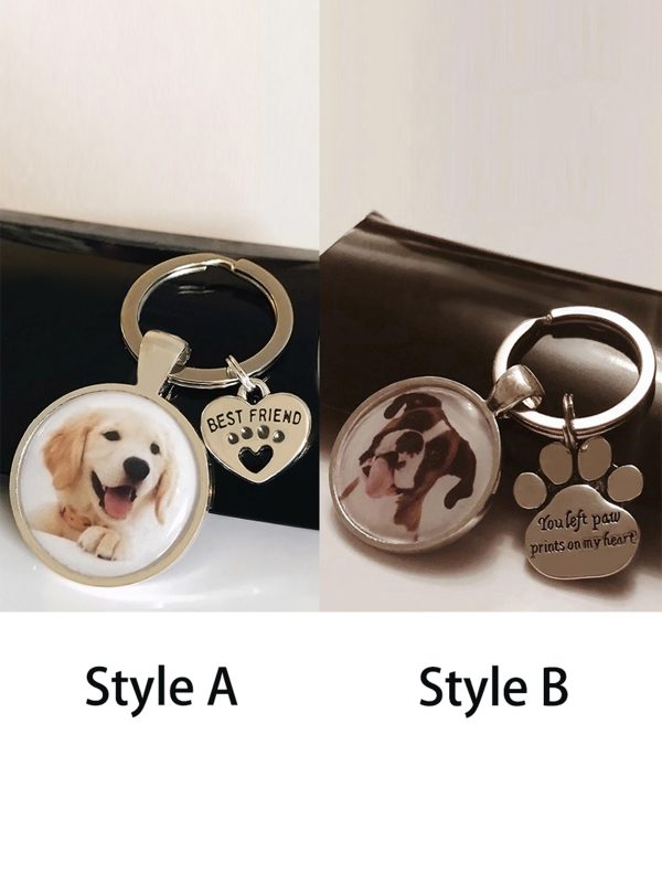 UnusualStandout #642 Personalized Photo Paw Print Keychain