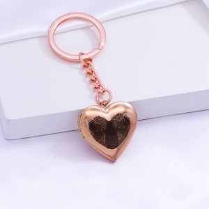 UnusualStandout #645 Personalized Fingerprint Photo Locket Keychain