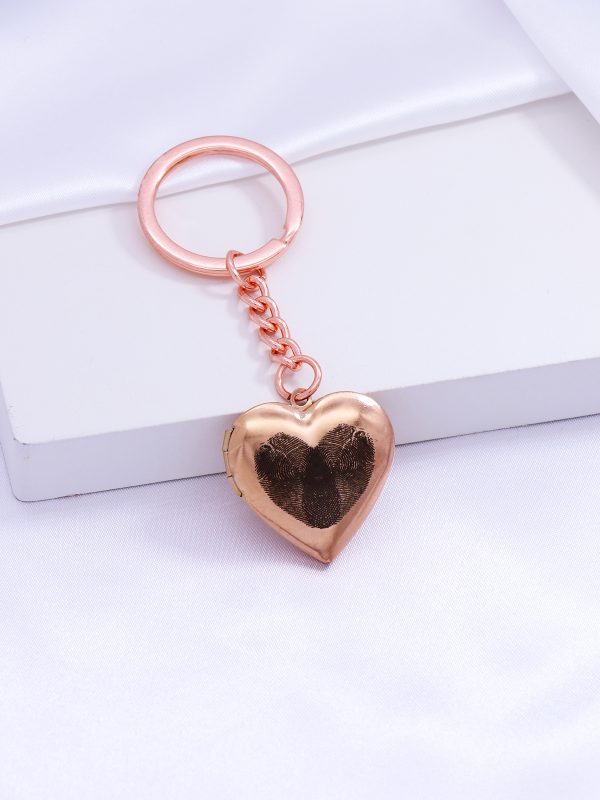 UnusualStandout #645 Personalized Fingerprint Photo Locket Keychain