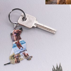 UnusualStandout #646 Personalized Dog Collage Photo Keychain