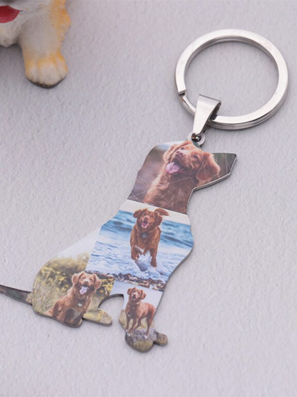 UnusualStandout #646 Personalized Dog Collage Photo Keychain