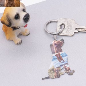 UnusualStandout #646 Personalized Dog Collage Photo Keychain