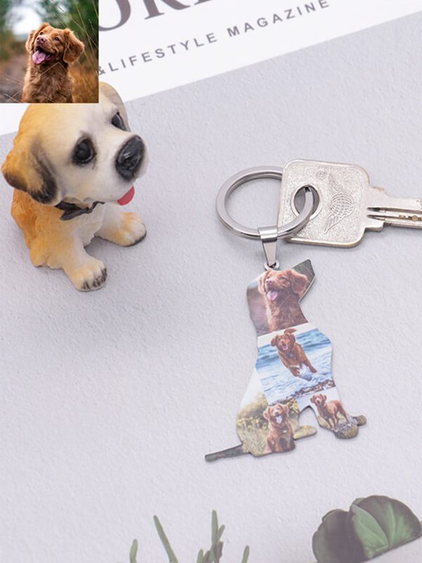 UnusualStandout #646 Personalized Dog Collage Photo Keychain