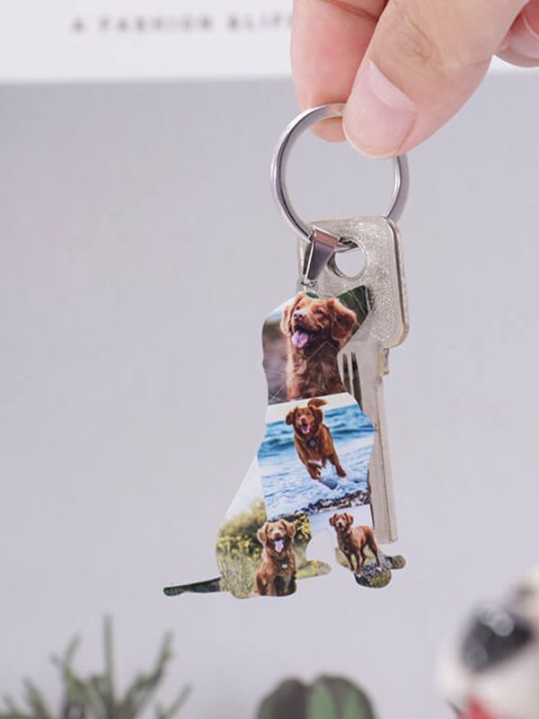 UnusualStandout #646 Personalized Dog Collage Photo Keychain