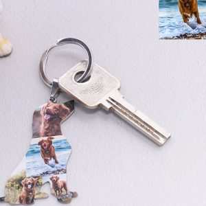 UnusualStandout #646 Personalized Dog Collage Photo Keychain