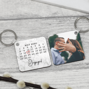 UnusualStandout #650 Personalized Calendar And Photo Double-sided Key Ring