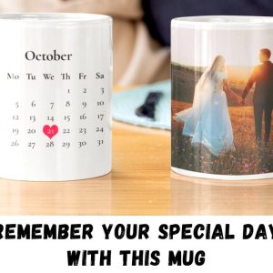 UnusualStandout #652 Personalized Anniversary Mug With Your Photo And Calendar