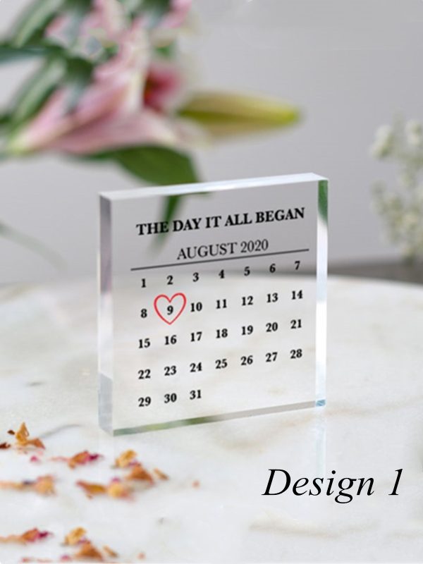 UnusualStandout #655 Personalised Wedding Date Acrylic Keepsake